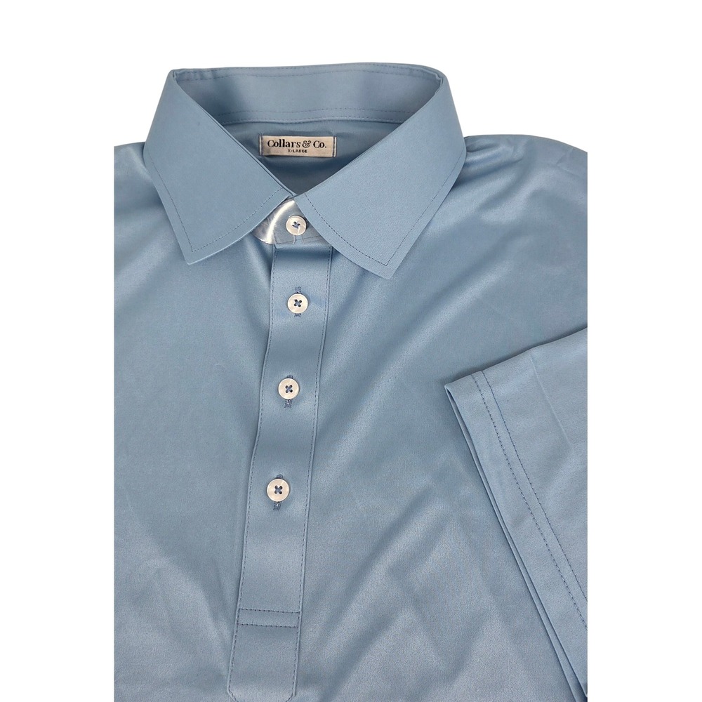 NWOT Collars and Co Semi-Spread Collar Polo Short Sleeve Blue XL